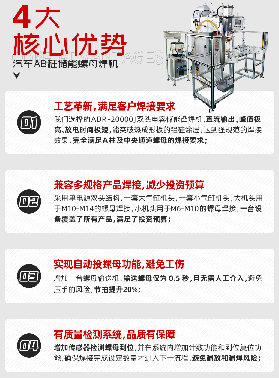 汽車AB柱儲能螺母焊機核心優(yōu)勢