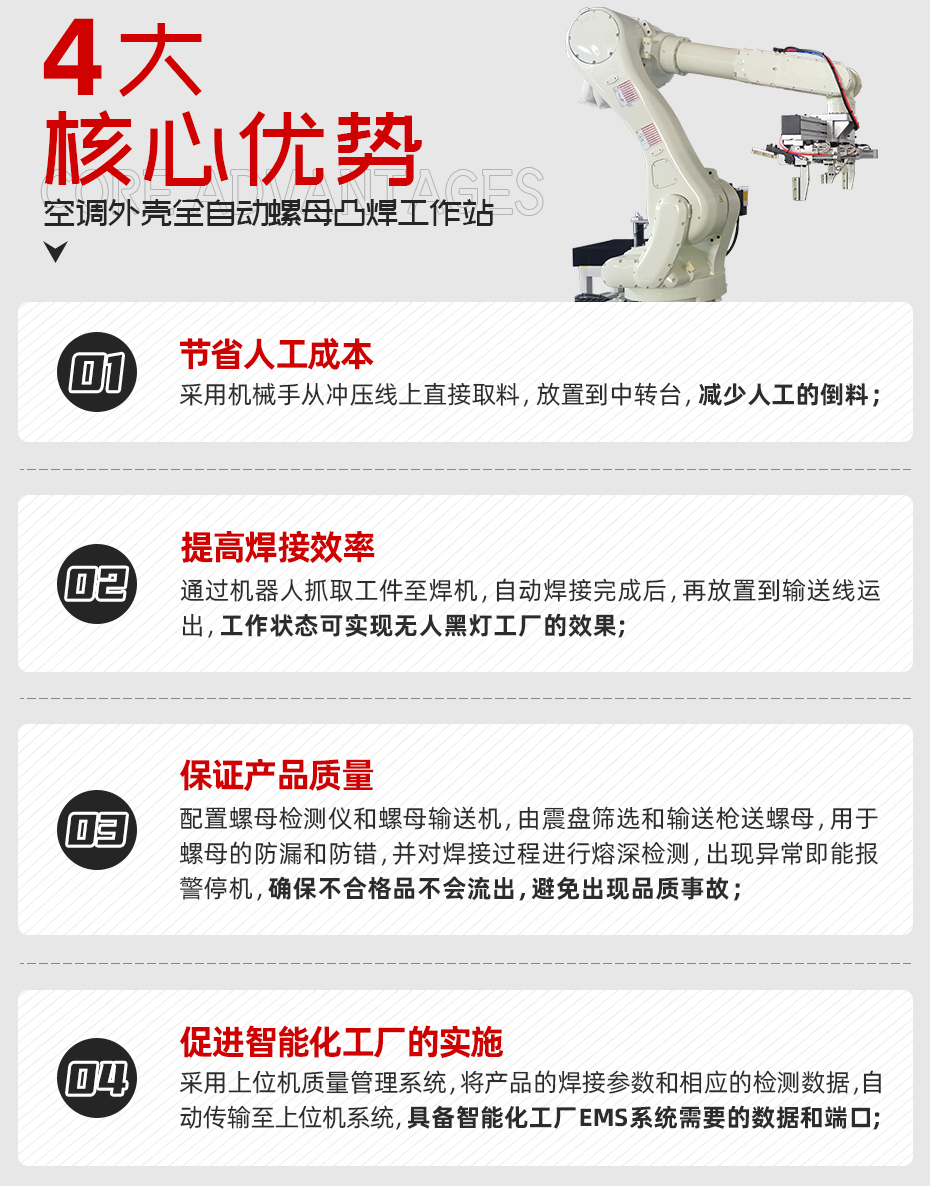 空調(diào)外殼全自動螺母凸焊工作站核心優(yōu)勢