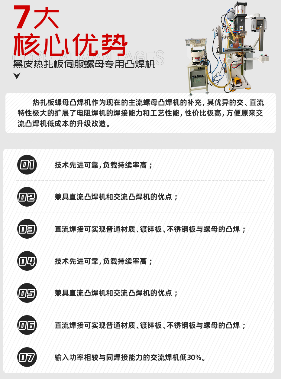 黑皮熱扎板伺服螺母專用凸焊機(jī)核心優(yōu)勢