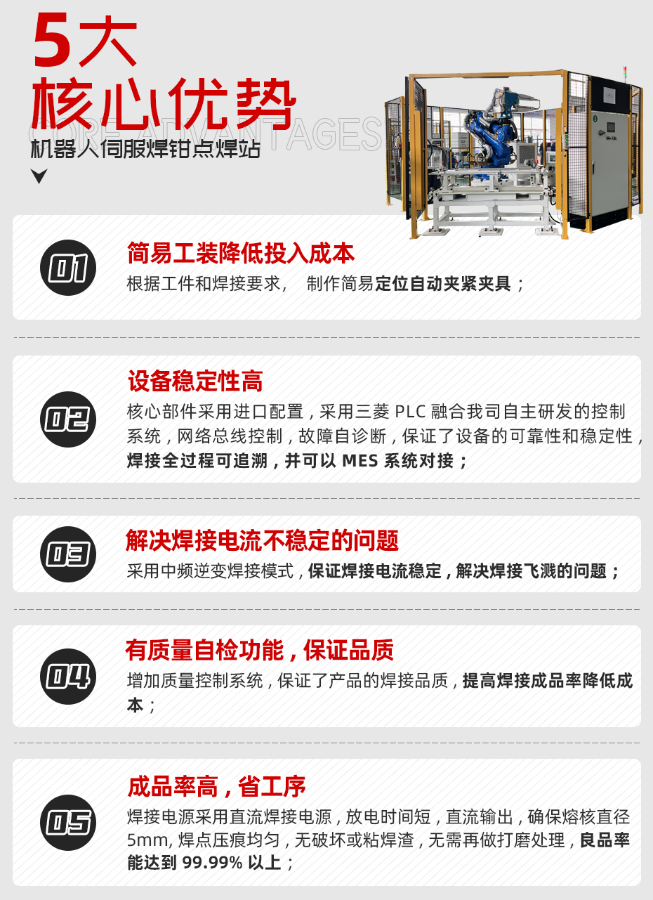 機(jī)器人伺服焊鉗點(diǎn)焊站詳情核心優(yōu)勢(shì)