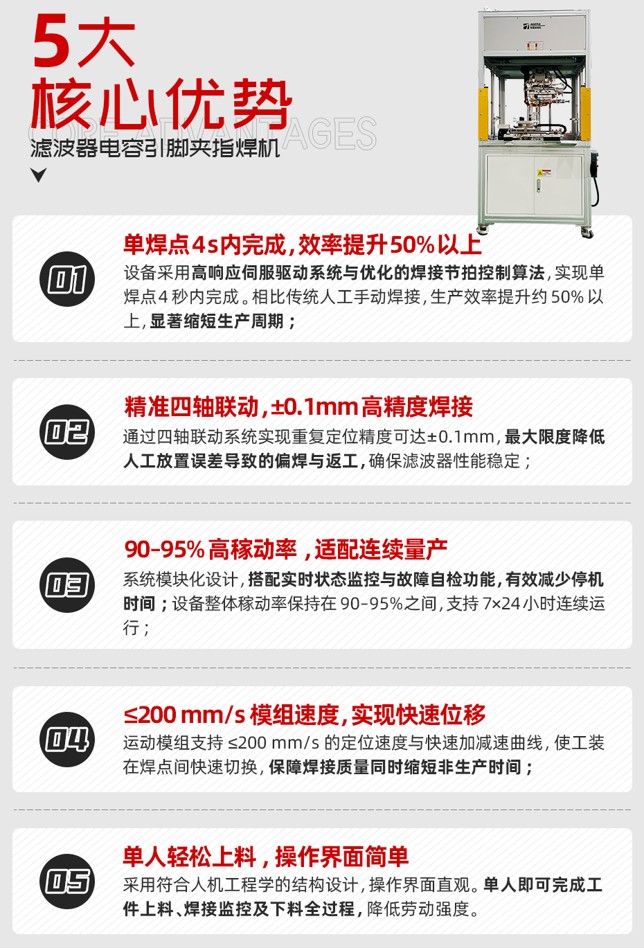 濾波器電容引腳夾指焊機核心優(yōu)勢